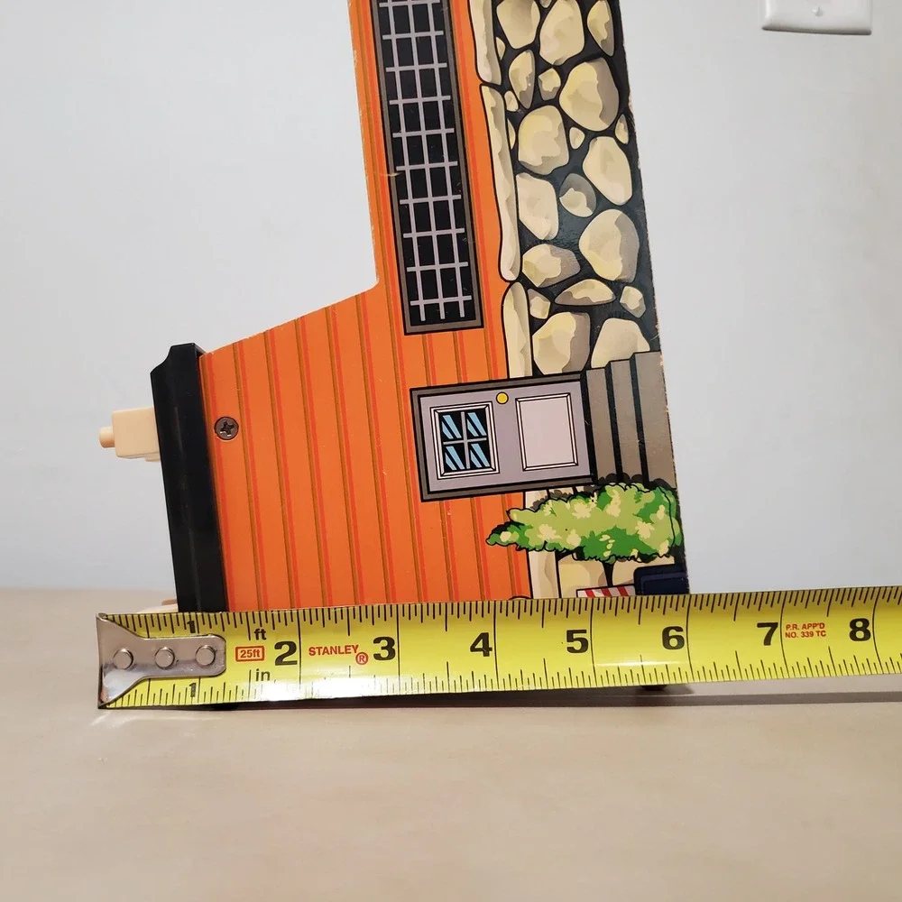 Wooden Railway Tunnel Bridge Orange Siding Stone Graphics Building Block Top